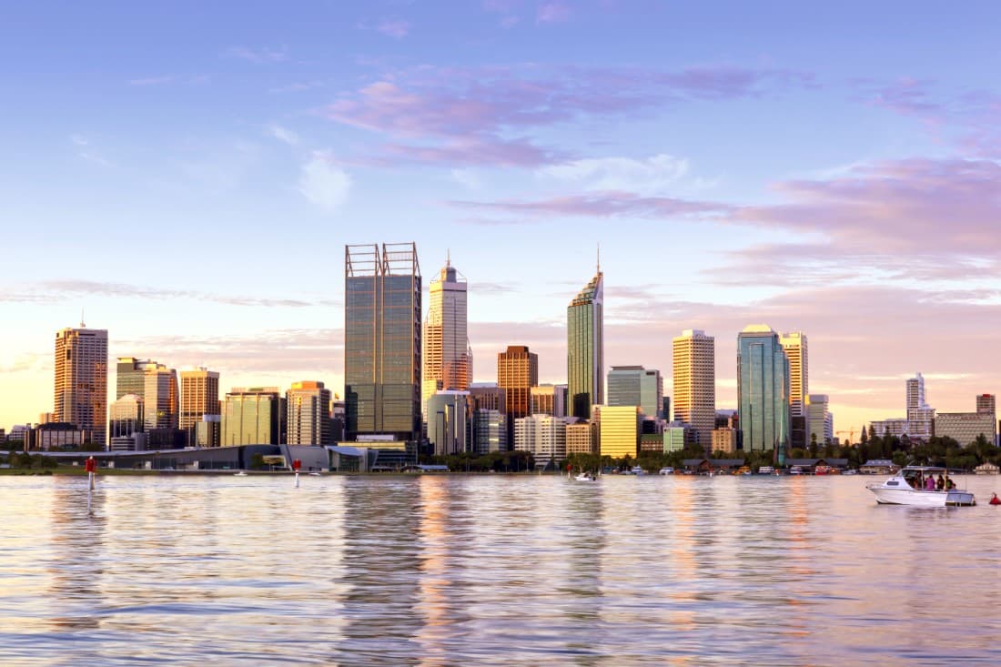 Skyline of Perth city